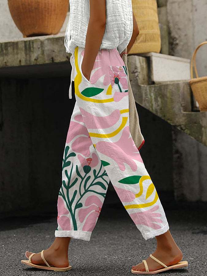 Pantalon Imprimé Floral | Coton | Léger et Décontracté – Image 5
