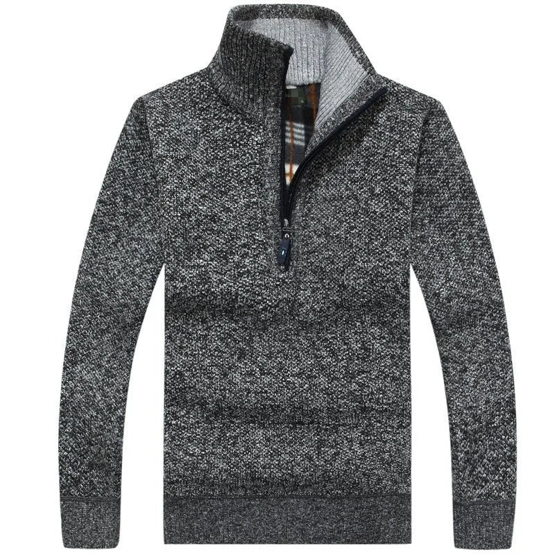 Pull Zippé | Gris | Chaud et Élégant – Image 2