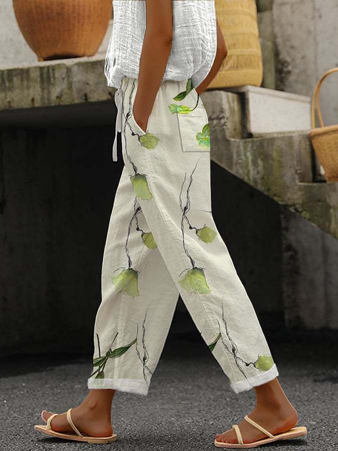 Pantalon Imprimé Floral | Coton | Léger et Décontracté