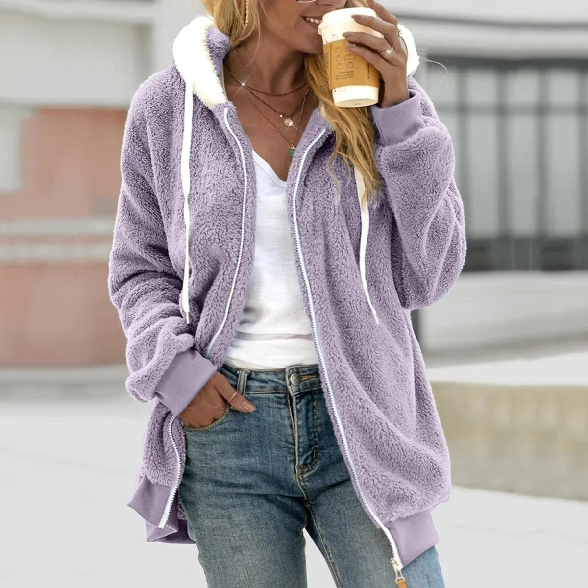Gilet Teddy Femme - Douceur & Chaleur - Nevenka – Image 3