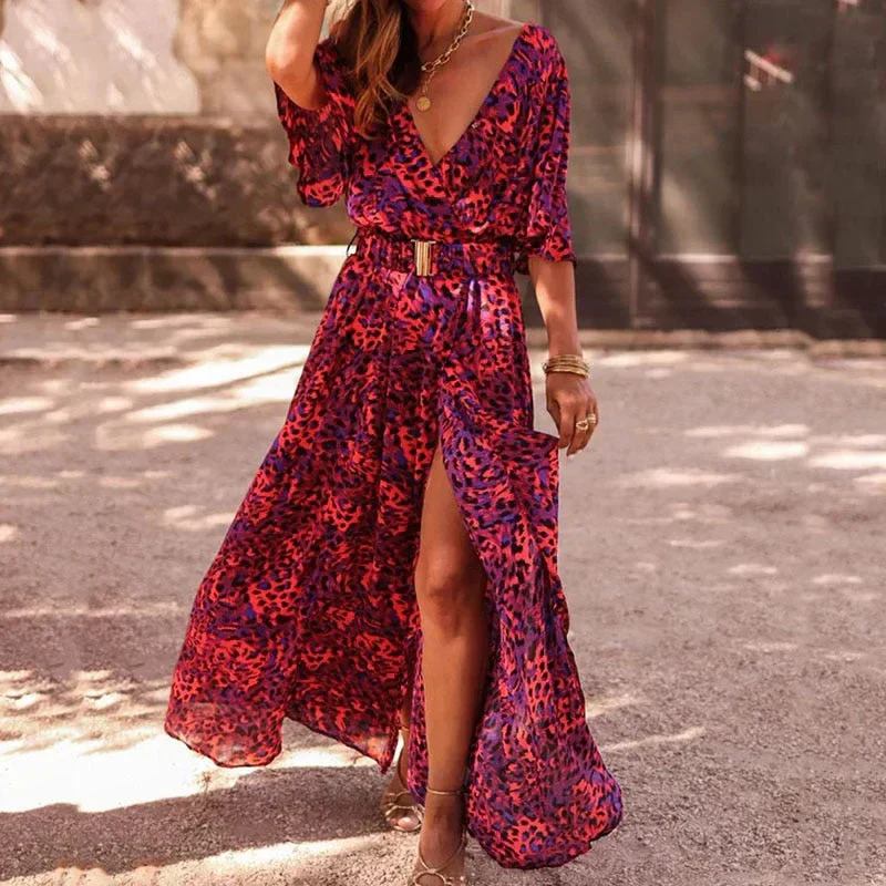 Robe Maxi Imprimée - Fente - Élégante – Image 2